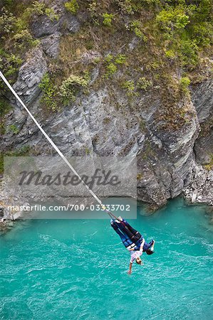 Bungee Jumping off Kawarau Suspension Bridge near Queenstown, South Island, New Zealand