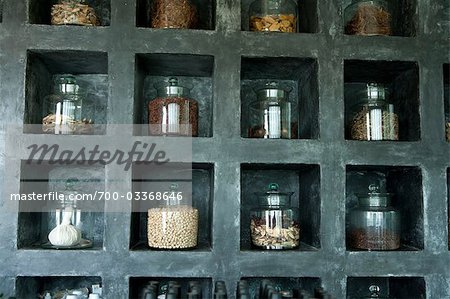 Herbs in Glass Containers, Ko Samui, Thailand