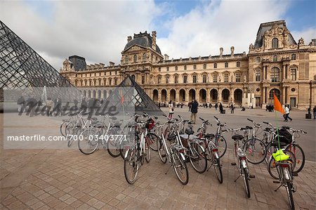 Bicycles at the Louvre, Paris, France