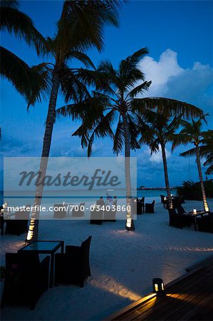 Medium Rare Restaurant at Dusk, The Beach House at Manafaru, Maldives