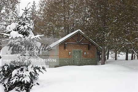 Country House Shed after Snow Storm