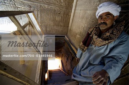 Portrait of Man Standing in Tomb, Abydos, Egypt