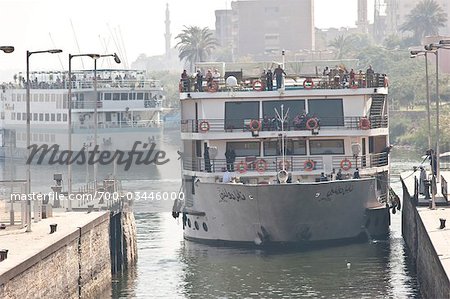 Boat at Lift Locks, Nile River, Egypt