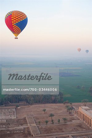 Hot Air Ballooning over Valley of the Kings, near Luxor, Egypt