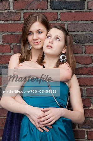 Teen Girls Hugging