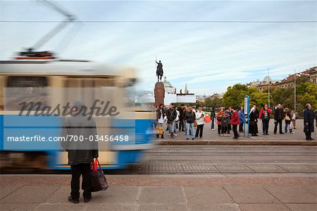 Tram at King Tomislav Square, Zagreb, Croatia