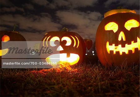 Jack o' Lanterns at Pumpkin Festival, Toronto, Ontario, Canada