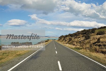 Mount Cook Road and Lake Pukaki, Canterbury, South Island, New Zealand