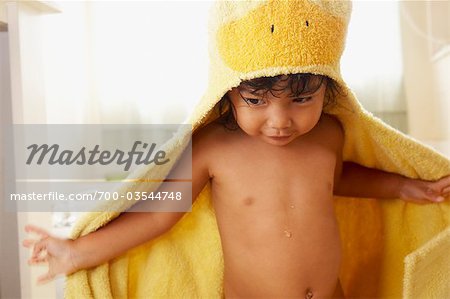 Girl Drying with Towel After Bath