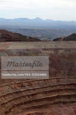 Open Pit Copper Mine, Clifton, Greenlee County, Arizona, USA