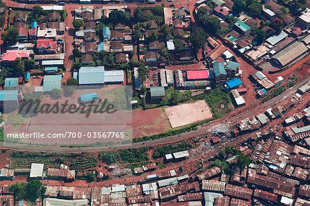 Aerial View of Kibera Slum, Nairobi, Kenya