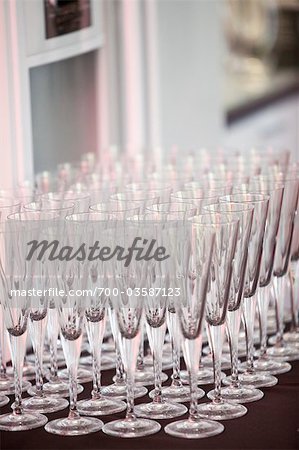 Rows of Champagne Glasses