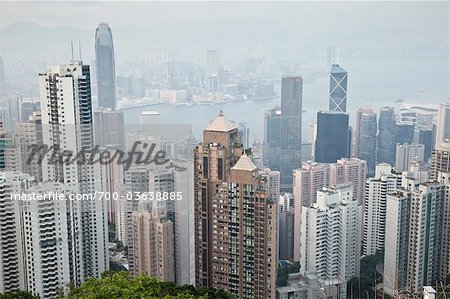 View of Hong Kong Island and Kowloon Peninsula from Victoria Peak, Hong Kong, China