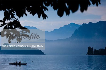 People Boating on Lake Lucerne, Lucerne, Switzerland