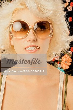 Portrait of Woman Chewing Gum