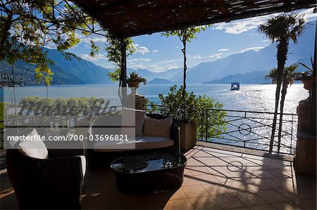 Patio Overlooking Lake Como, Bellagio, Lombardy, Italy