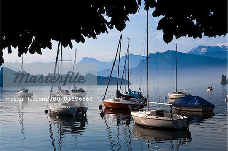 Boats on Lake Lucerne, Lucerne, Switzerland