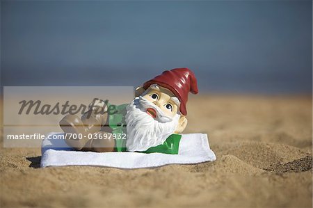 Gnome Relaxing on the Beach