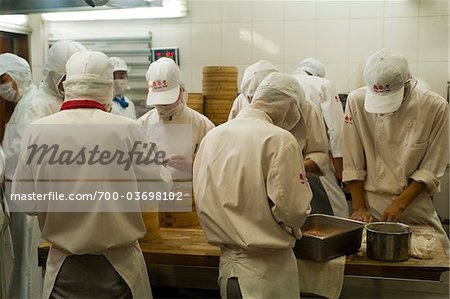 Workers in Baozi Kitchen, Chaoyang District, Beijing, China
