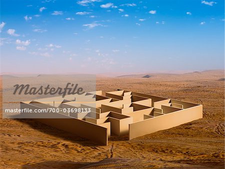 Maze in Desert Landscape