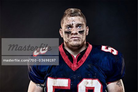 Close Up Of Football Player Stock Photo Masterfile Rights Managed Artist Brian Kuhlmann Code 700
