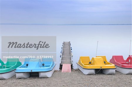 Paddleboat and Dock on Lake Chiemsee, Bavaria, Germany