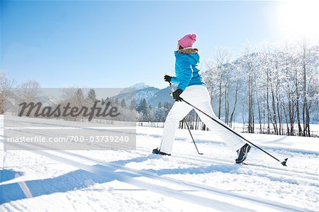Woman Cross Country Skiing