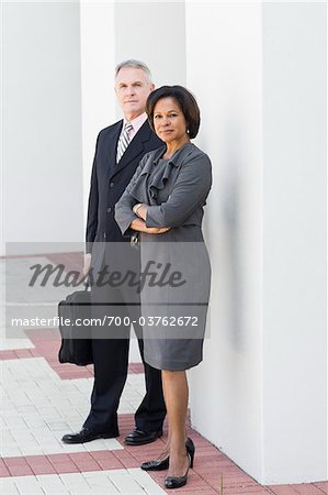 Business People Standing Outside of Building