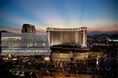 The Venetian Hotel at Night, Macau, China