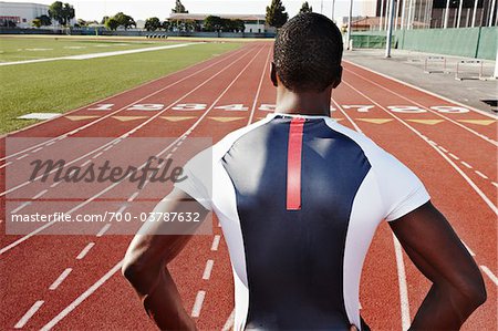 Back of Runner on Race Track