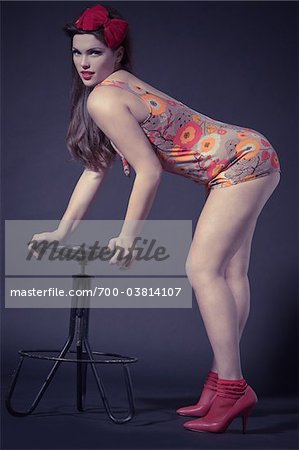 Pin Up Girl Wearing Bathing Suit