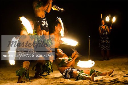 Traditional Fire Dancers at Oholei Beach Resort, Tongatapu, Kingdom of Tonga