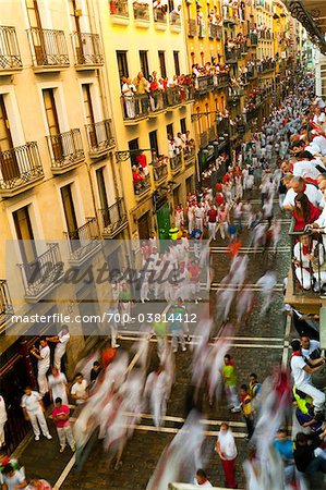 Running of the Bulls, Fiesta de San Fermin, Pamplona, Navarre, Spain