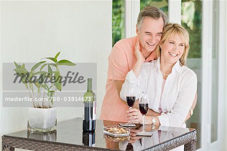 Couple Drinking Red Wine
