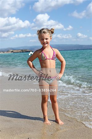 Little Girl Wearing Bikini At Beach Stock Photo Masterfile Rights Managed Artist Pascal Albandopulos Code 700