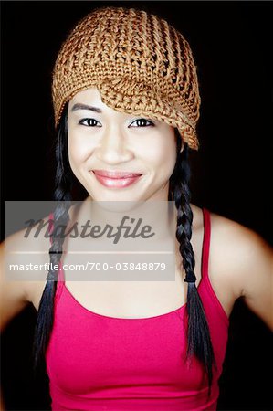 Portrait of Smiling Woman Wearing Hat