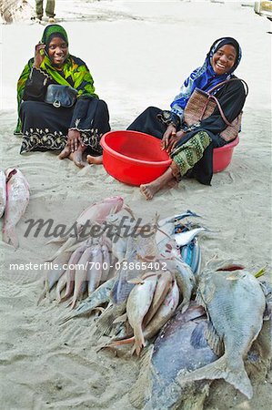 Women at Fish Market, Zanzibar, Tanzania, Africa - Stock Photo - Masterfile  - Rights-Managed, Artist: Strauss/Curtis, Code: 700-03865402