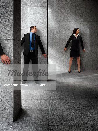 Business People Hiding from Each Other Business People Hiding from Each Other