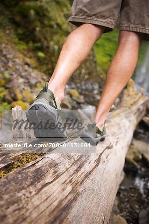 Close-Up of Man Hiking, Columbia River Gorge, near Portland, Oregon, USA