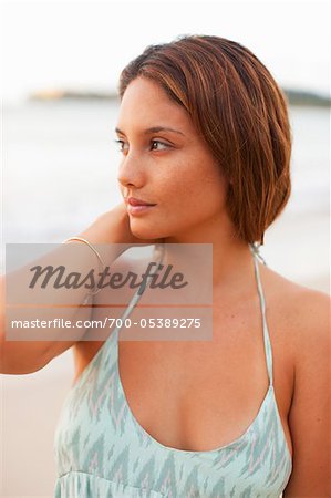 Portrait of Woman on Beach