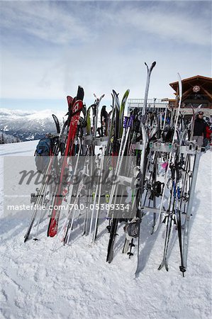 Ski Rack at Top of Whistler Mountain, Whistler, British Columbia, Canada