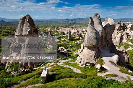 Rock Formations and Dwellings, Uchisar, Cappadocia, Turkey