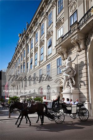 Horse-Drawn Carriage in front of Hofburg Palace, Vienna, Austria
