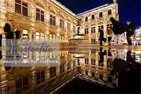 Vienna State Opera House at Night, Vienna, Austria