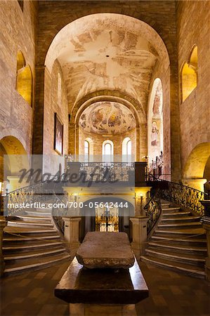 Interior of St. George's Basilica, Prague Castle, Prague, Czech Republic