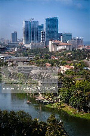 Overview of Beira Lake Looking Towards Kollupitiya, Colombo, Sri Lanka