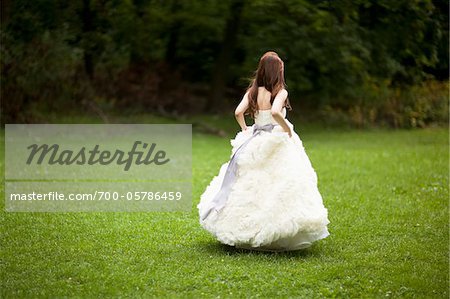 Bride Walking Outdoors