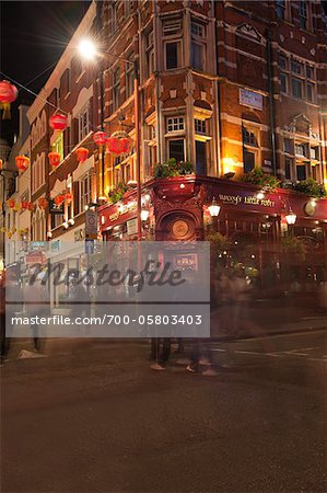 Chinatown at Night, Leicester Square, London, England