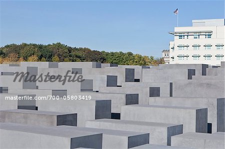 Memorial to the Murdered Jews of Europe and American Embassy, Berlin, Germany