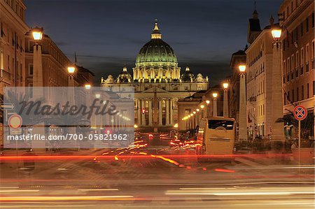 Via della Conciliazione and Saint Peter's Basilica, Vatican City, Rome, Italy